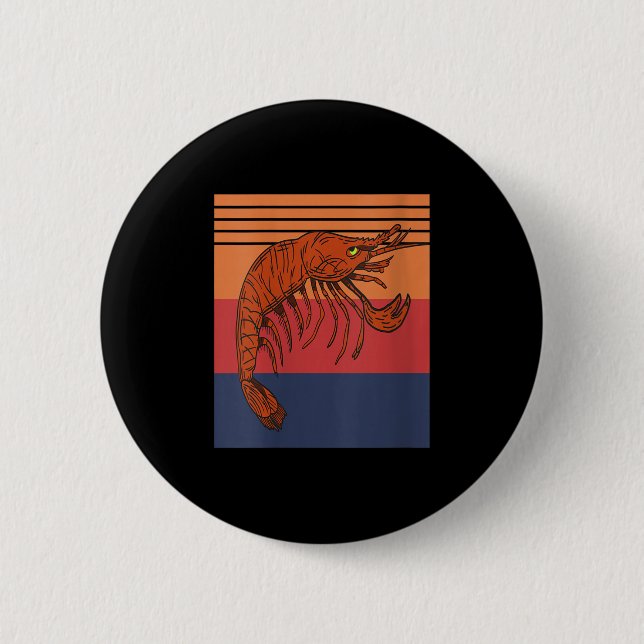 Badge Rond 5 Cm Vibes de crevettes rétro pour femmes amusant Marin (Devant)