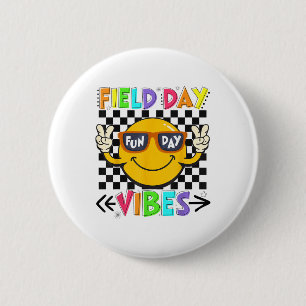 Badge Rond 5 Cm Vibes de la journée 2025 Happy Field Day Vibes Ens