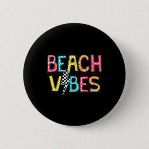 Badge Rond 5 Cm Vibes de plage Bonjour Vacances été Fille Femmes A