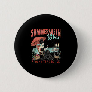 Badge Rond 5 Cm Vibes de Summerween Épouvantail Toute l'Année Fill