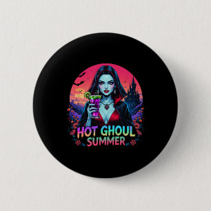 Badge Rond 5 Cm Vibes de Summerween Glace Drôle de Chouette Chaud