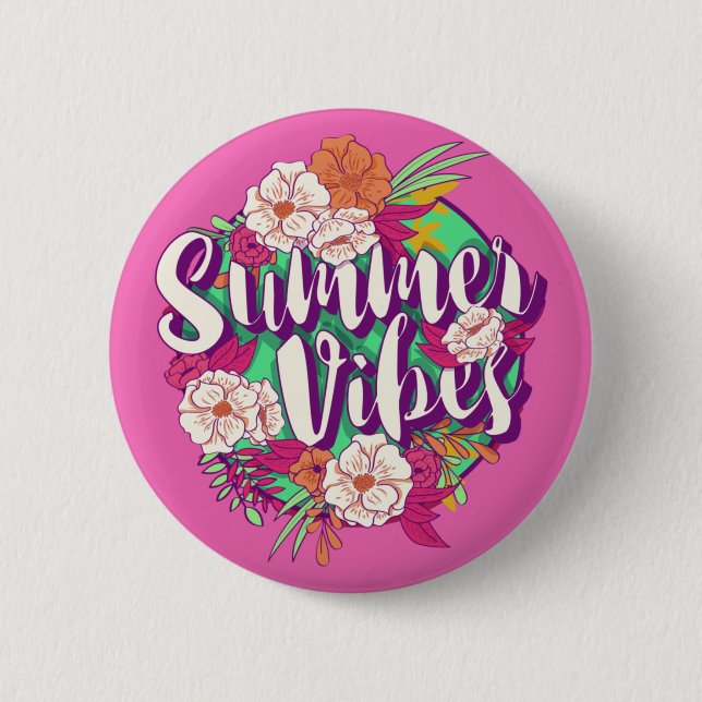 Badge Rond 5 Cm Vibes d'été (Devant)