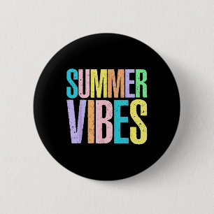 Badge Rond 5 Cm Vibes d'été Plage Hawaï Famille Vacances d'été V