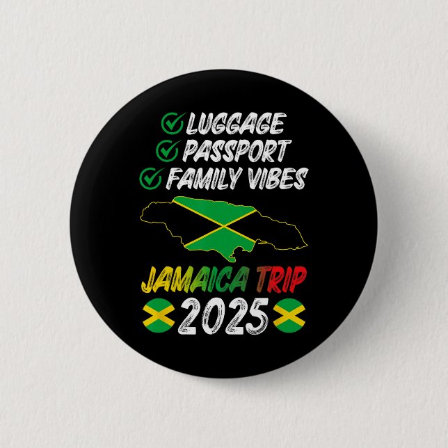 Badge Rond 5 Cm Vibes familiales Jamaïque Voyage en famille 2025 J (Devant)