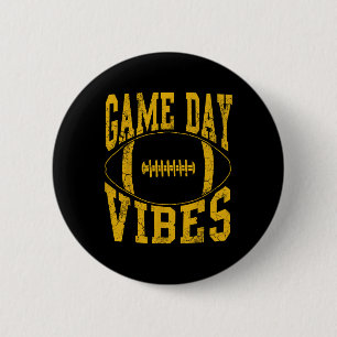 Badge Rond 5 Cm Vibes Jour Jaune Football Jaune Vintage déprimé