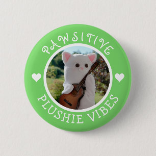 Badge Rond 5 Cm Vibes Pawsitive Vert Cute Kawaii Photo