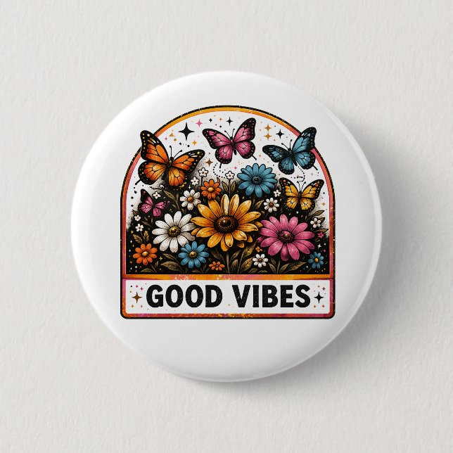 Badge Rond 5 Cm Vibes positives (Devant)
