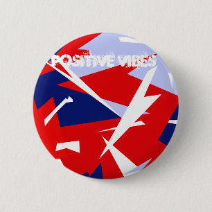 Badge Rond 5 Cm Vibes positives Bleu rouge blanc