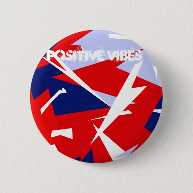 Badge Rond 5 Cm Vibes positives Bleu rouge blanc (Devant)