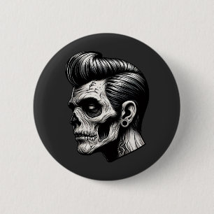 Badge Rond 5 Cm Vibes Rockabilly Zombie