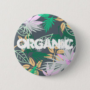 Badge Rond 5 Cm Vibes tropicales Feuilles Plantes