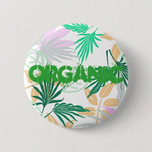 Badge Rond 5 Cm Vibes tropicales Feuilles Plantes