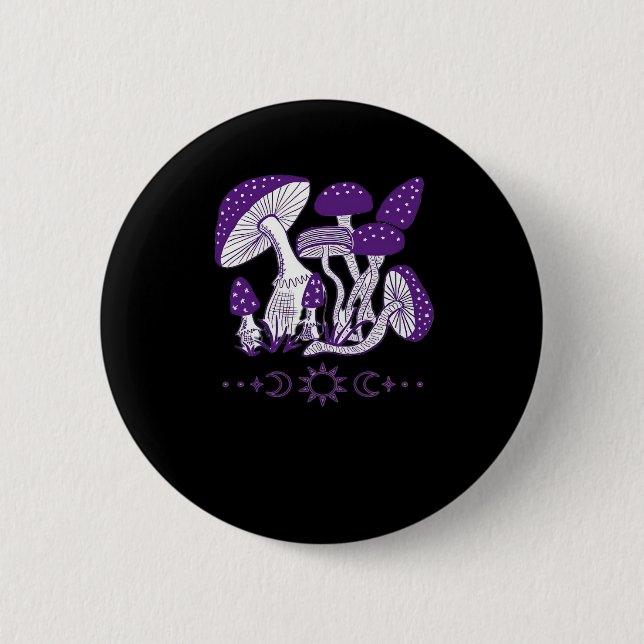 Badge Rond 5 Cm Vibes Whimsigoth de champignons (Devant)