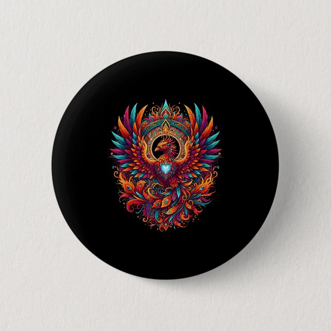 Badge Rond 5 Cm Vibrant Fantasy Pcute Ss Cute Ssnix Mythical Bird  (Devant)