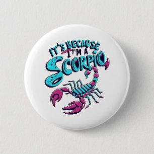 Badge Rond 5 Cm Vibrations Astrologiques Scorpion Signe du Zodiaqu