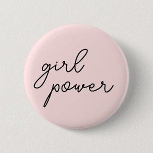 Badge Rond 5 Cm Vibrations Girl Power   Design Féministe de Femmes
