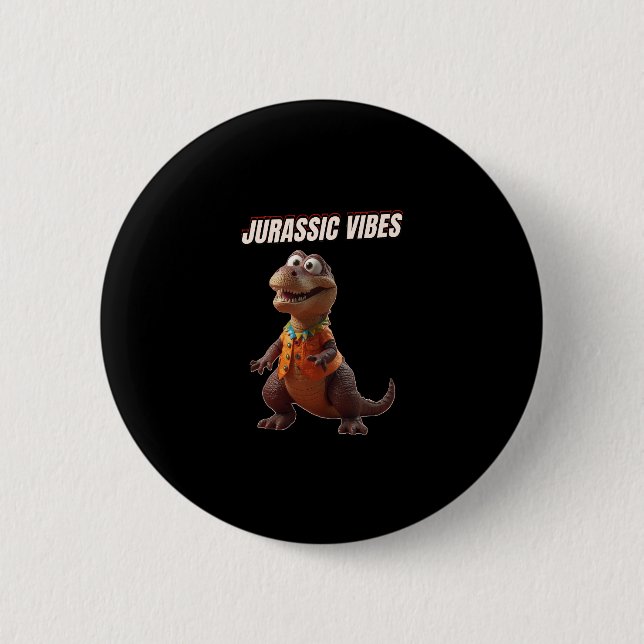 Badge Rond 5 Cm Vibrations Jurassiques (Devant)