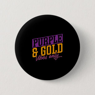 Badge Rond 5 Cm Vibrations Violettes Et Dorées