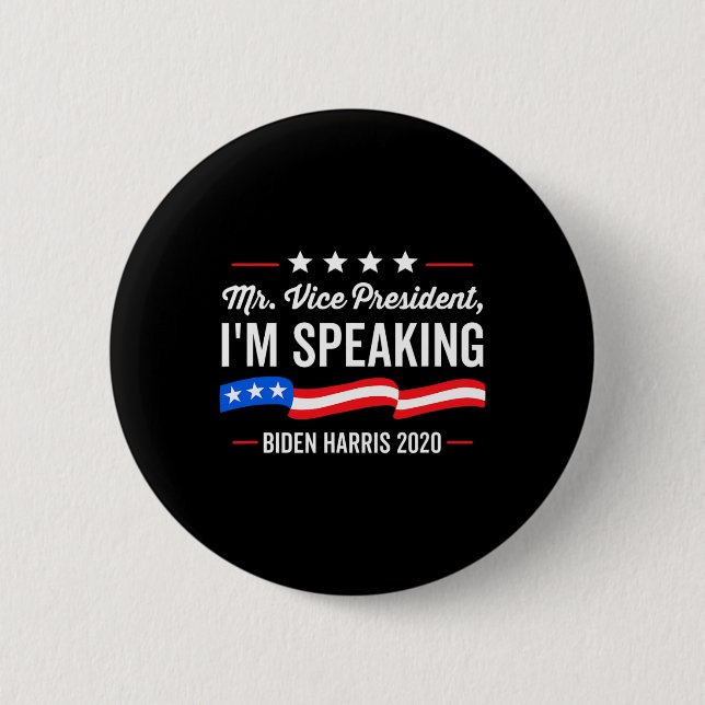 Badge Rond 5 Cm Vice-président Je parle Débat 2020 (Devant)