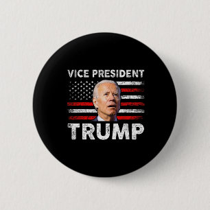 Badge Rond 5 Cm Vice President Trump Drapeau américain Biden Élect