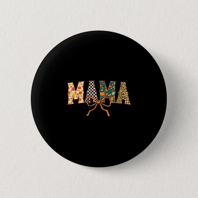 Badge Rond 5 Cm Vichy Fall Mama  (Devant)