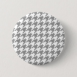 Badge Rond 5 Cm Vichy gris cendré à carreaux pied-de-poule