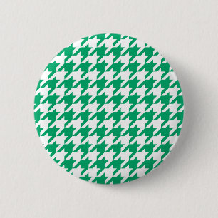 Badge Rond 5 Cm Vichy Vert à Carreaux Pied de Poule