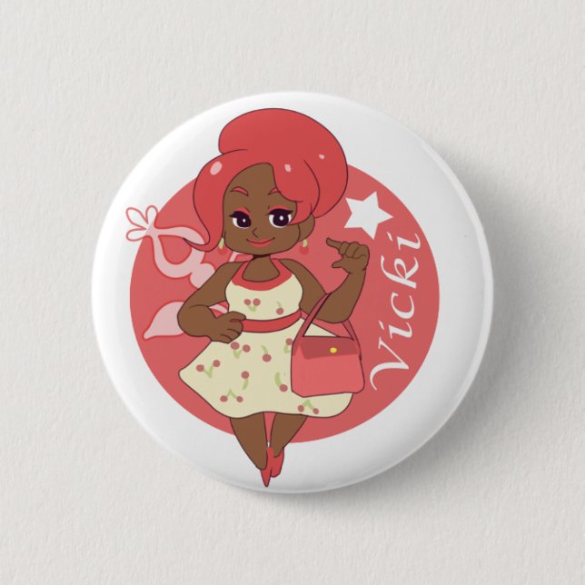 Badge Rond 5 Cm Vicki (Devant)