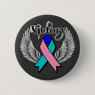 Badge Rond 5 Cm Victoire - Cancer du thyroïde