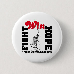 Badge Rond 5 Cm Victoire d'espoir de combat - cancer de poumon