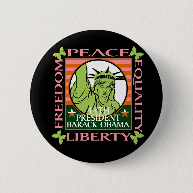 BADGE ROND 5 CM VICTOIRES DE BARACK OBAMA ! (Devant)