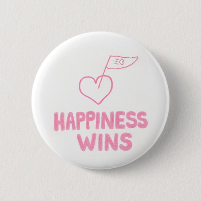 Badge Rond 5 Cm Victoires de bonheur (Devant)