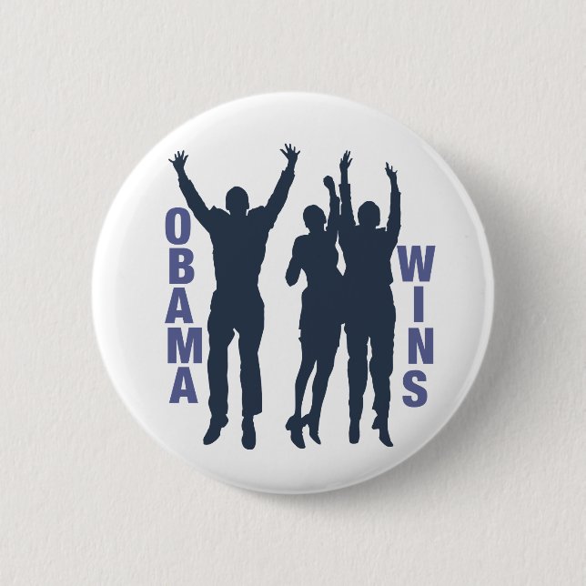 Badge Rond 5 Cm Victoires d'Obama (Devant)