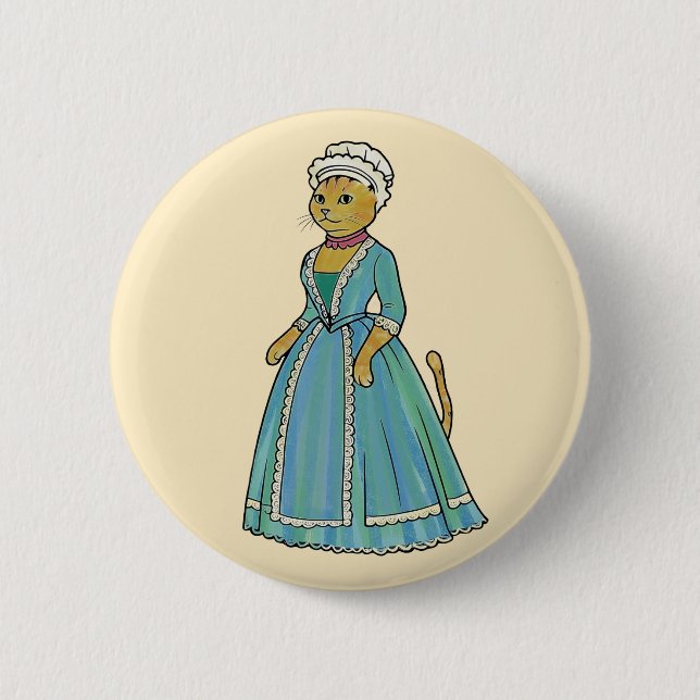 Badge Rond 5 Cm Victorian Cat Queen Mouser Histoire (Devant)