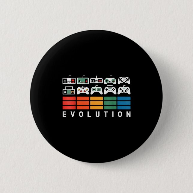 Badge Rond 5 Cm Video Game Controller Evolution 80s 90s Retro Gami (Devant)