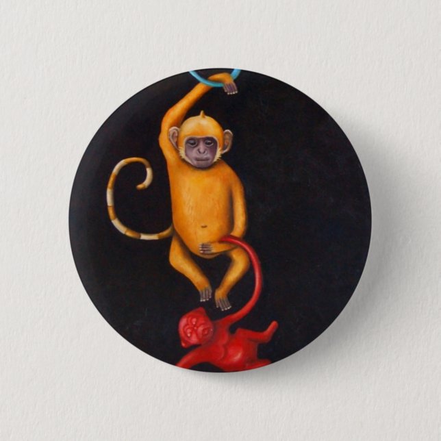 Badge Rond 5 Cm Vie dans un monde en plastique (Devant)