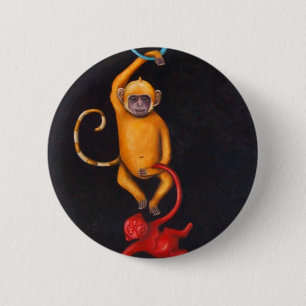 Badge Rond 5 Cm Vie dans un monde en plastique