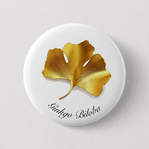 Badge Rond 5 Cm Vie de plantes : Golden Ginkgo Biloba personnalisa