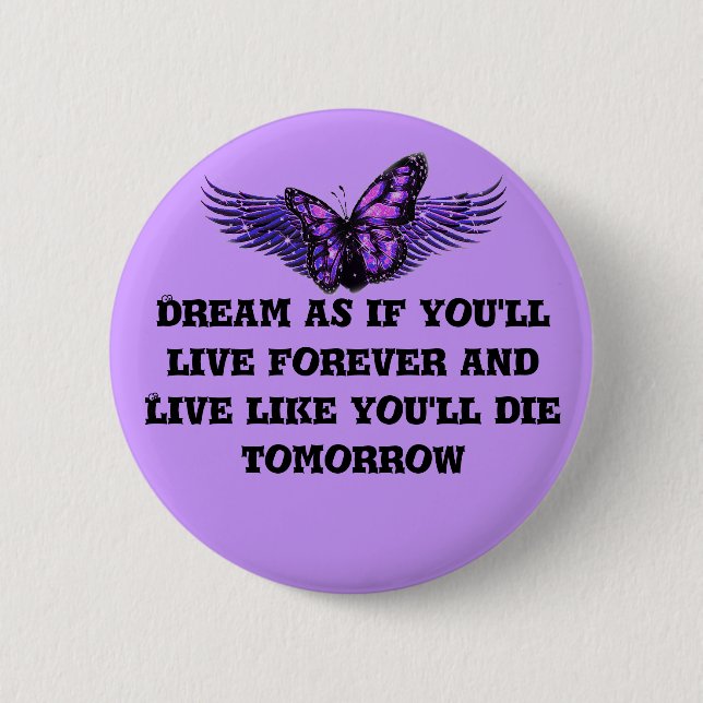 Badge Rond 5 Cm Vie en direct_ (Devant)