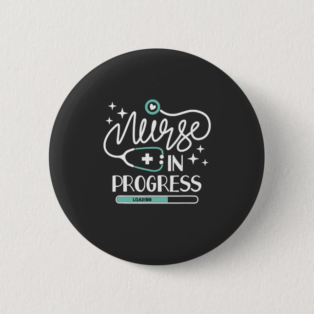 Badge Rond 5 Cm Vie infirmière | Infirmière en cours (Devant)