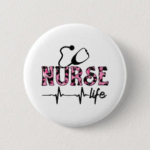 Badge Rond 5 Cm Vie infirmière - Vivre cette vie infirmière