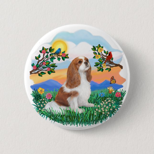 Badge Rond 5 Cm Vie Lumineuse - Cavalier (BL-F) (Devant)