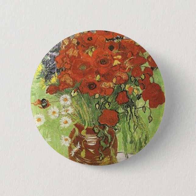 Badge Rond 5 Cm Vie morte - Les papillons rouges (Devant)
