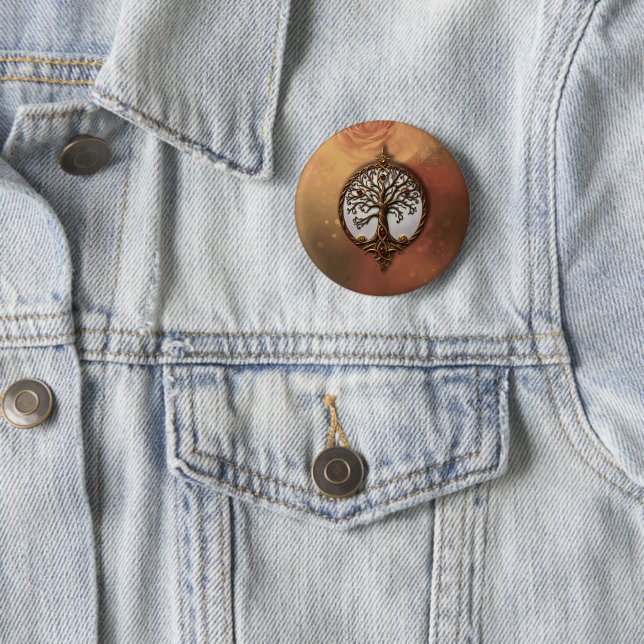Badge Rond 5 Cm Vie Mystique de l'Arbre (En situation)