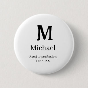 Badge Rond 5 Cm Vieilli à la perfection établ. 19XX monogramme let