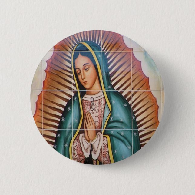 Badge Rond 5 Cm Vierge De Guadalupe (Devant)