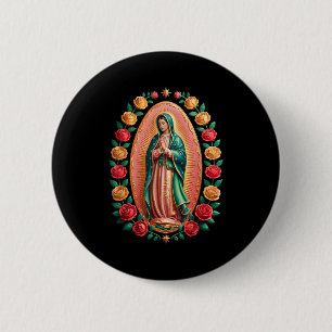 Badge Rond 5 Cm Vierge de Guadalupe Sainte Marie chrétienne religi