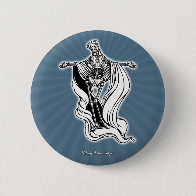 Badge Rond 5 Cm Vierge de vapeur de Mary (Devant)