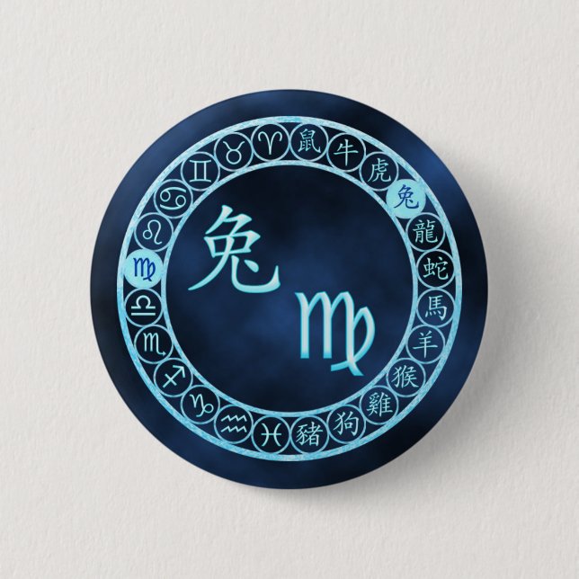 Badge Rond 5 Cm Vierge/lapin (Devant)