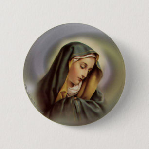 Badge Rond 5 Cm Vierge Marie 2